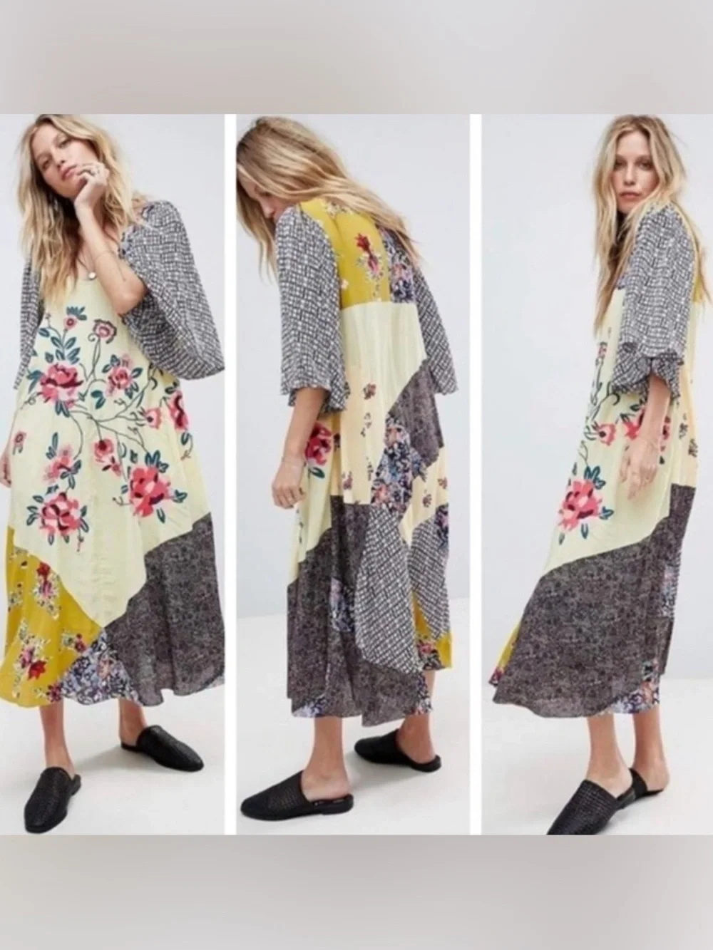 Free People River Market Mixed Print Dress S - Picture 3 of 12